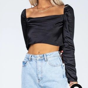 Princess Polly Love Song Top Black